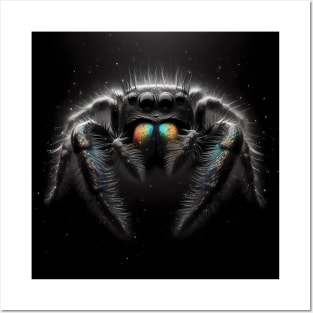 Monochromatic Jumping Spider Within Color Splash Posters and Art